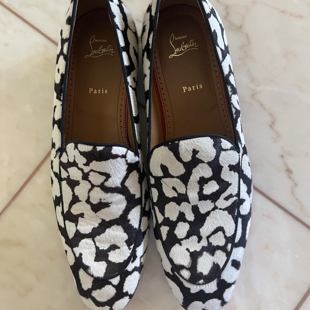 Christian Louboutin black pony style on the Nile loafer